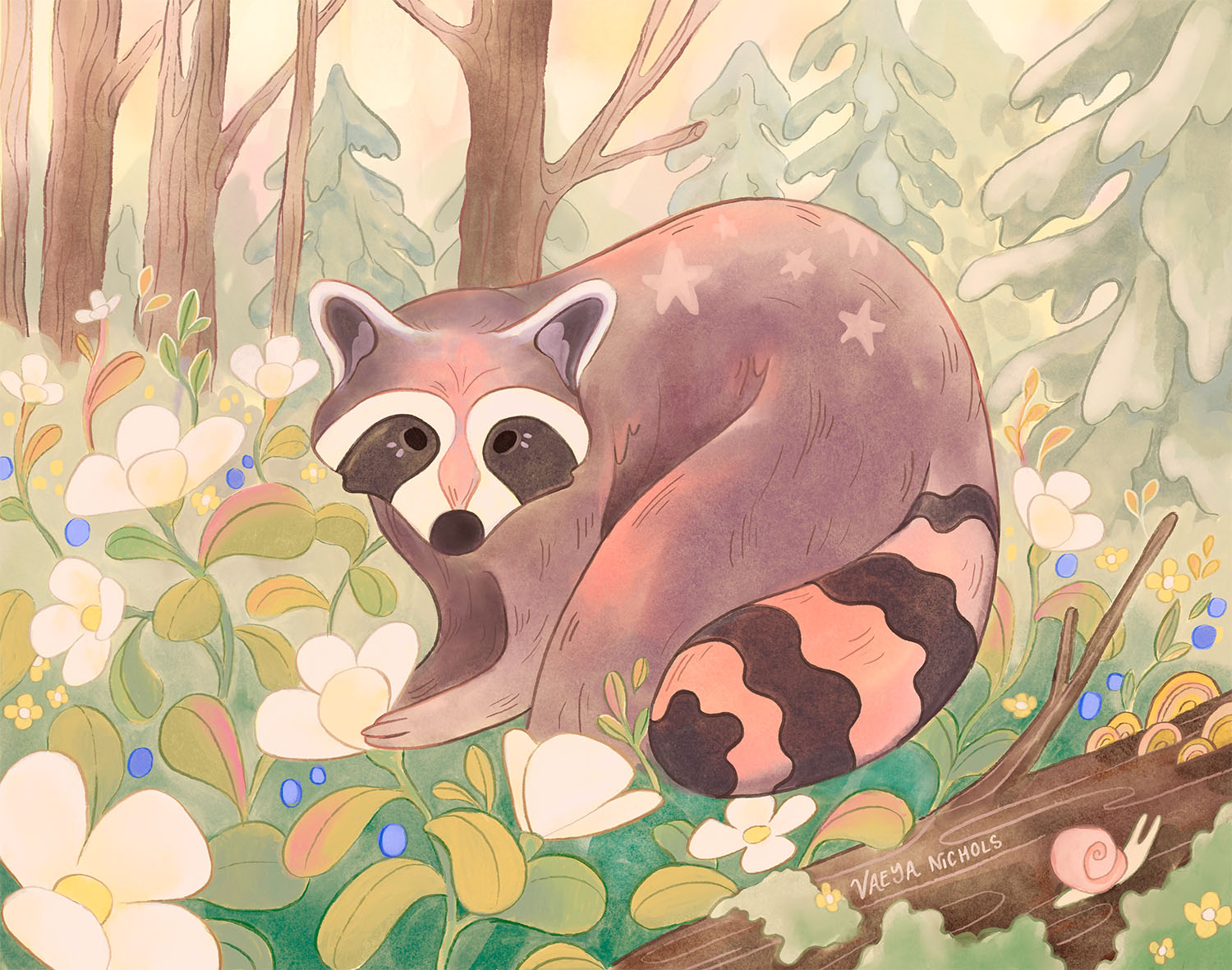 a raccoon in the forest